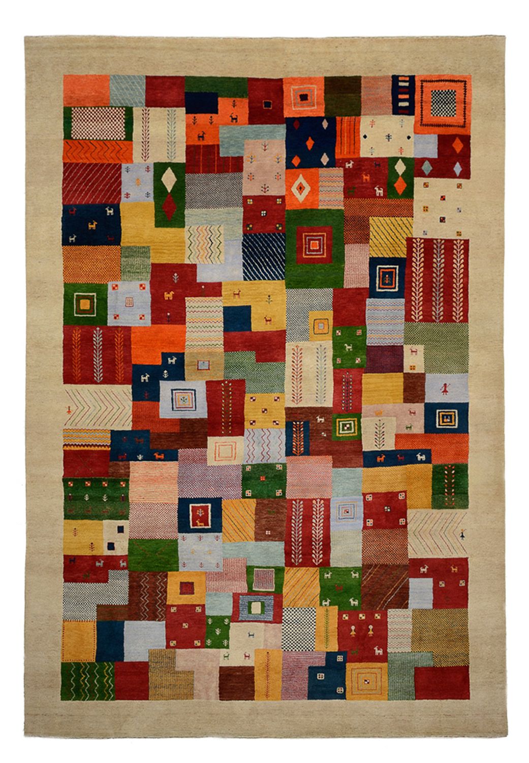 Dywan Gabbeh - Loribaft Indus - 347 x 246 cm - wielokolorowy