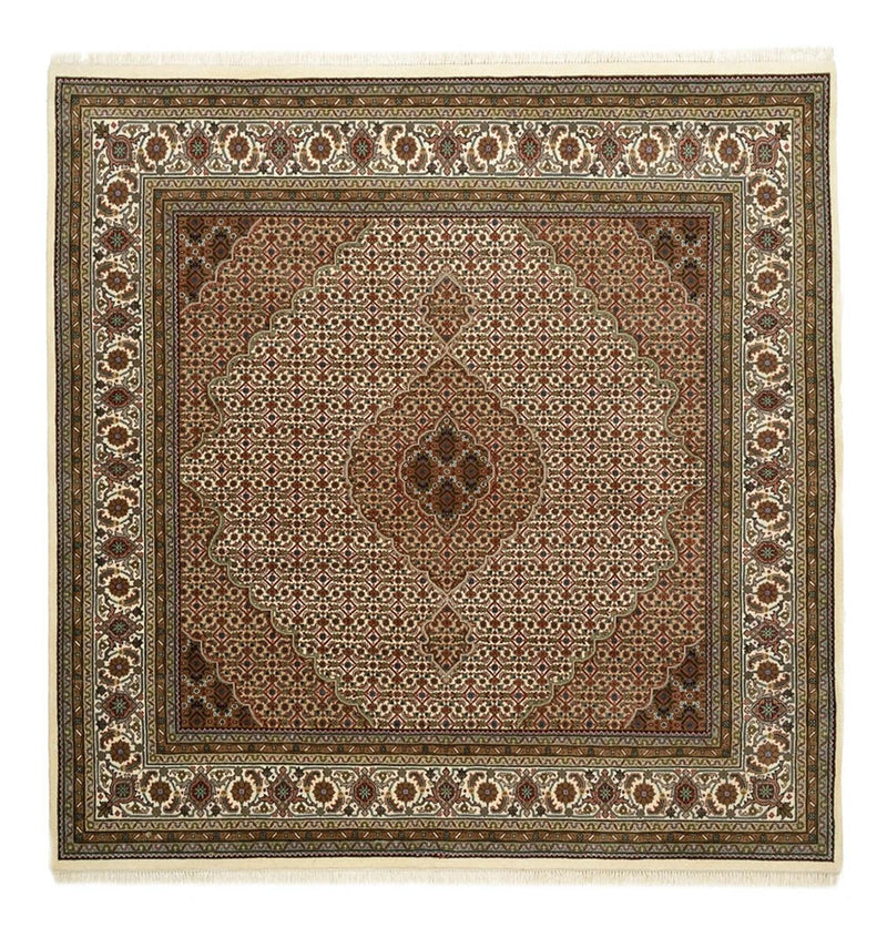 Dywan orientalny - Tabriz kwadratowy  - 203 x 201 cm - ciemny beż