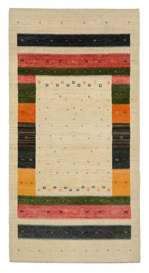 Biegacz Dywan Gabbeh - Loribaft Indus - 195 x 101 cm - jasny beż