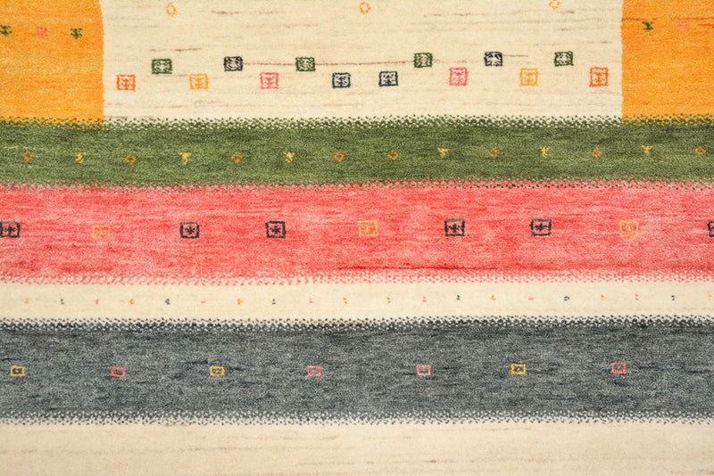 Biegacz Dywan Gabbeh - Loribaft Indus - 195 x 101 cm - jasny beż