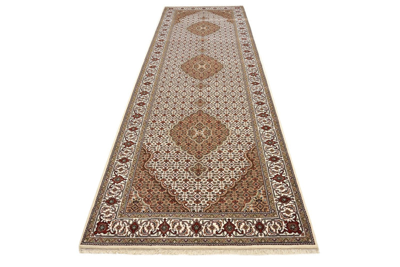 Biegacz Dywan orientalny - Tabriz - 372 x 121 cm - jasny beż
