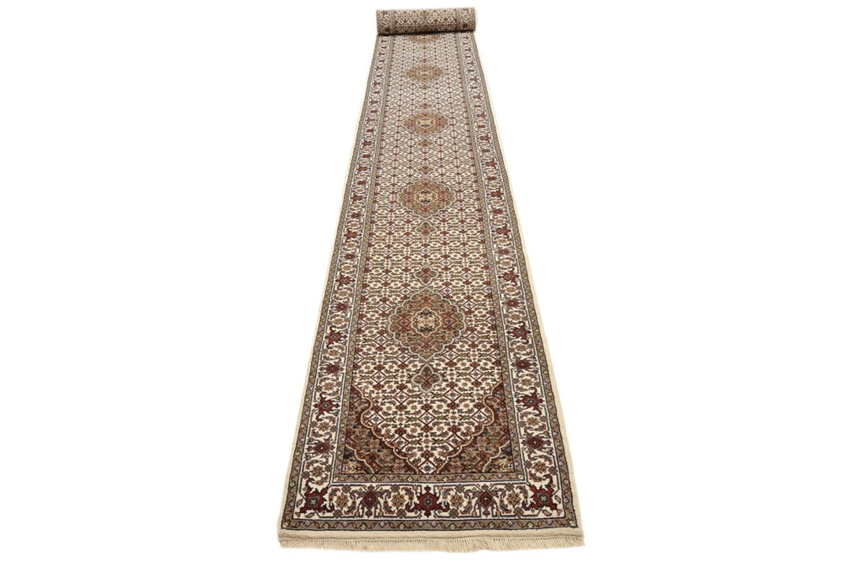 Biegacz Dywan orientalny - Tabriz - 602 x 81 cm - jasny beż
