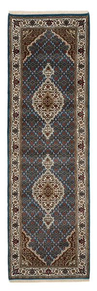 Biegacz Dywan orientalny - Tabriz - 244 x 75 cm - ciemnoniebieski
