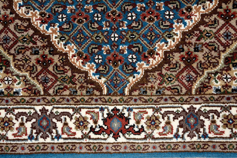 Biegacz Dywan orientalny - Tabriz - 244 x 75 cm - ciemnoniebieski