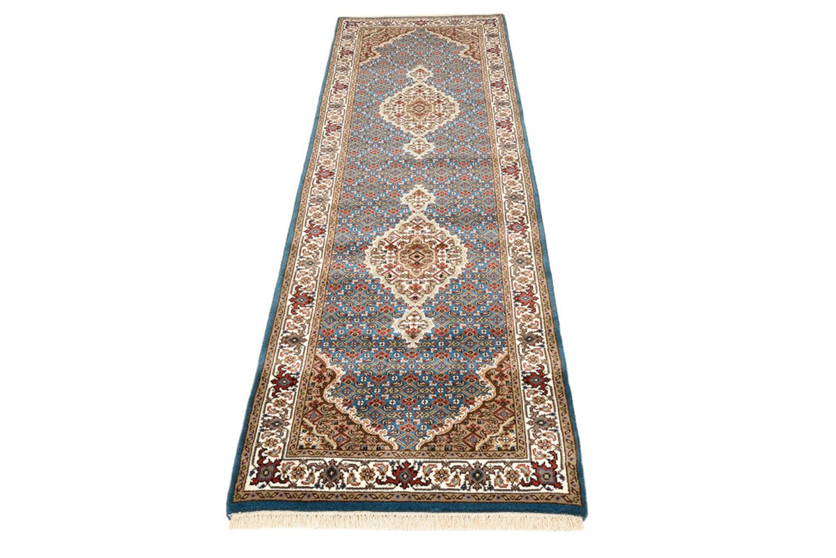 Biegacz Dywan orientalny - Tabriz - 244 x 75 cm - ciemnoniebieski