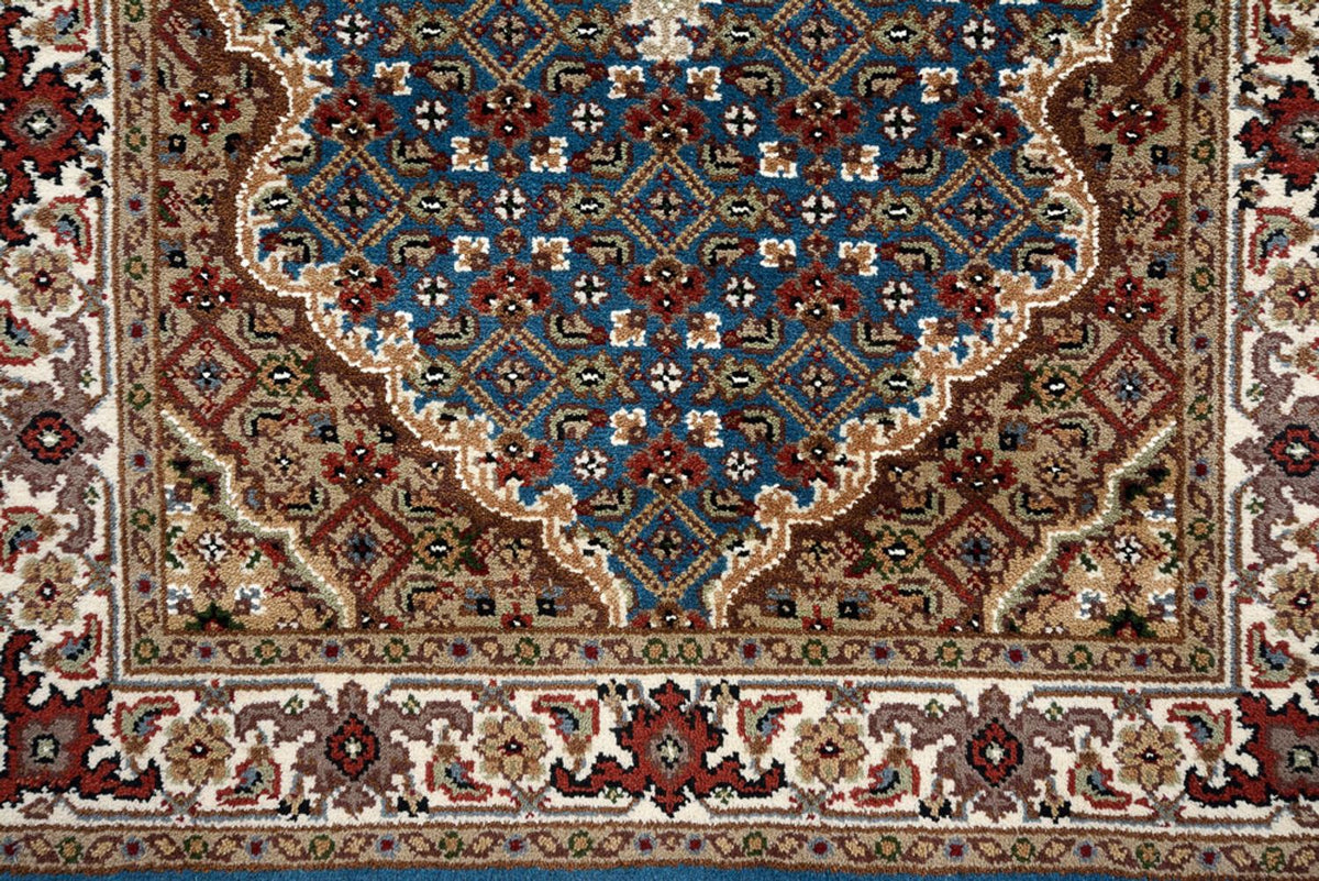 Biegacz Dywan orientalny - Tabriz - 454 x 79 cm - ciemnoniebieski