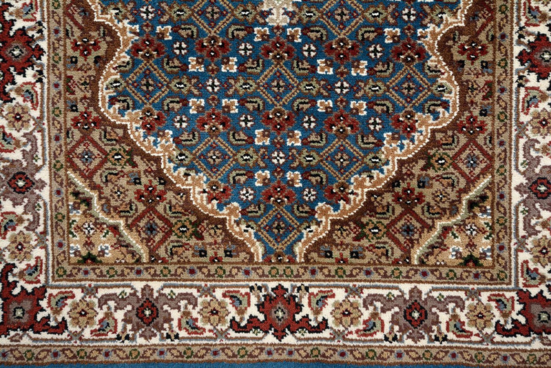 Biegacz Dywan orientalny - Tabriz - 454 x 79 cm - ciemnoniebieski
