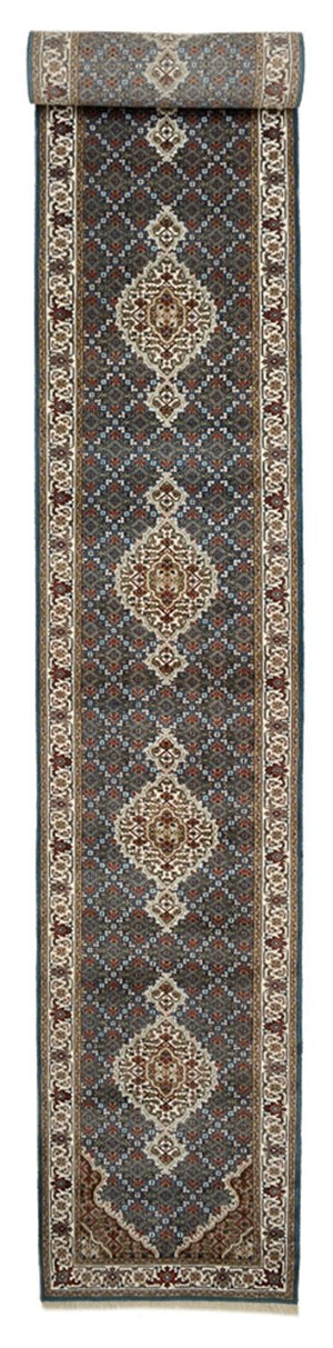 Biegacz Dywan orientalny - Tabriz - 615 x 79 cm - ciemnoniebieski