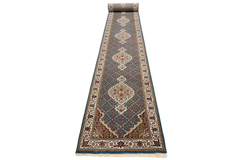 Biegacz Dywan orientalny - Tabriz - 615 x 79 cm - ciemnoniebieski