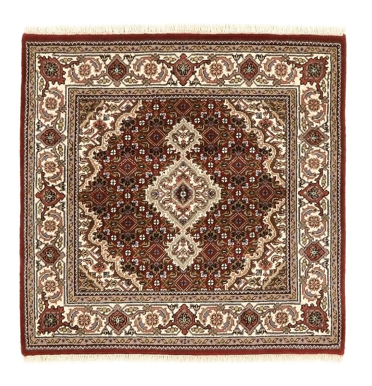 Dywan orientalny - Tabriz - 93 x 89 cm - kremowy