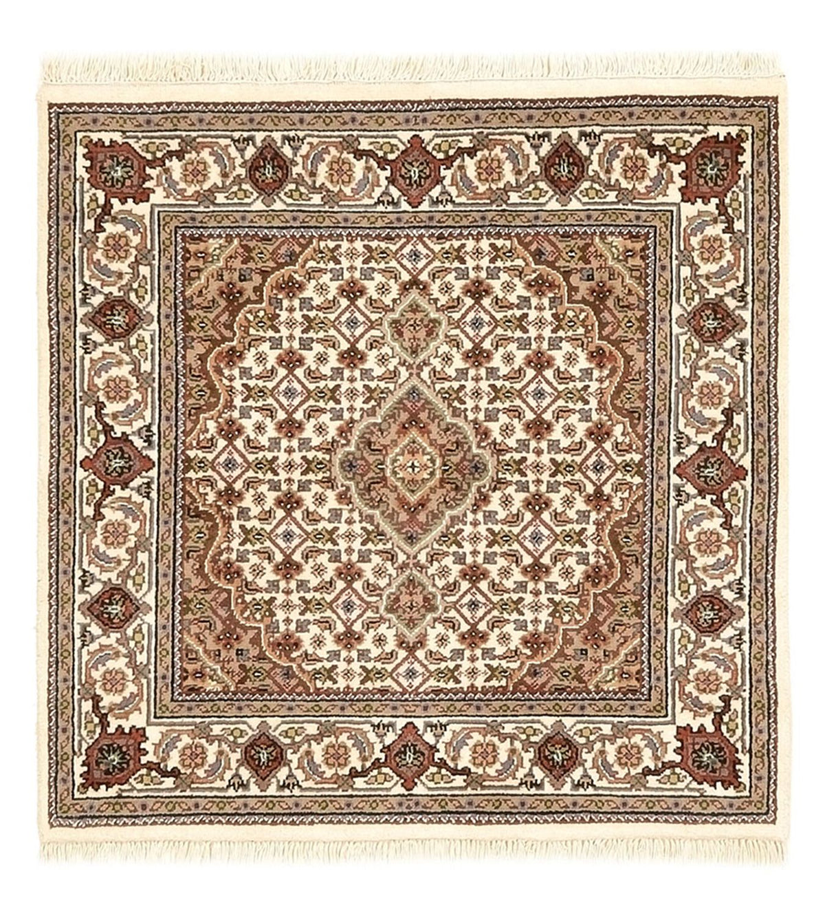 Dywan orientalny - Tabriz - 92 x 89 cm - kremowy