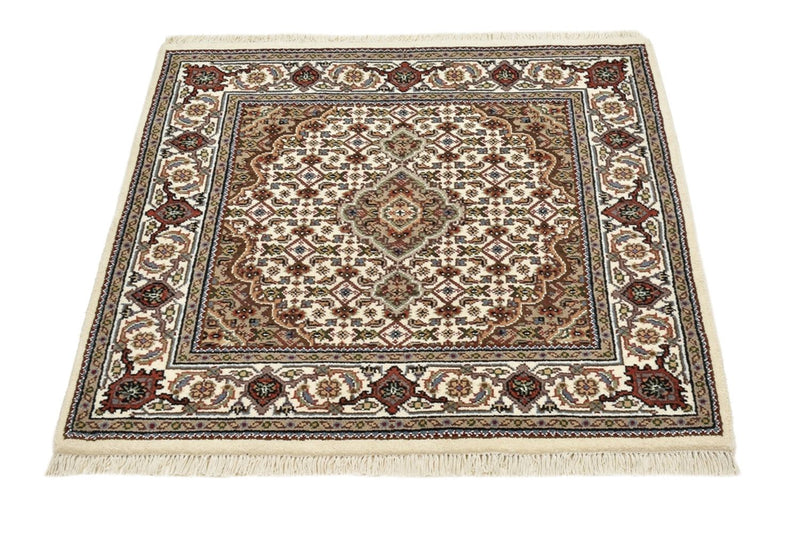 Dywan orientalny - Tabriz - 92 x 89 cm - kremowy