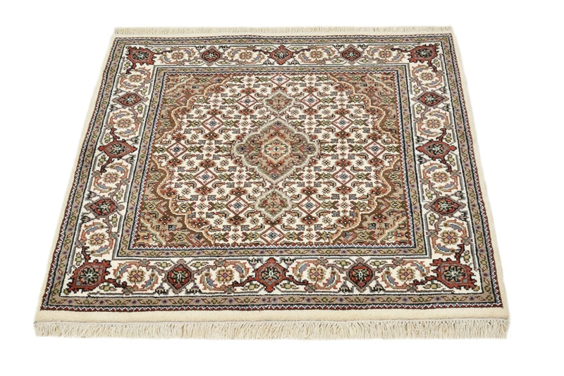 Dywan orientalny - Tabriz - 92 x 89 cm - kremowy