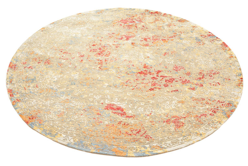 Designerski dywan okrągły  - 204 x 202 cm - piaskowy