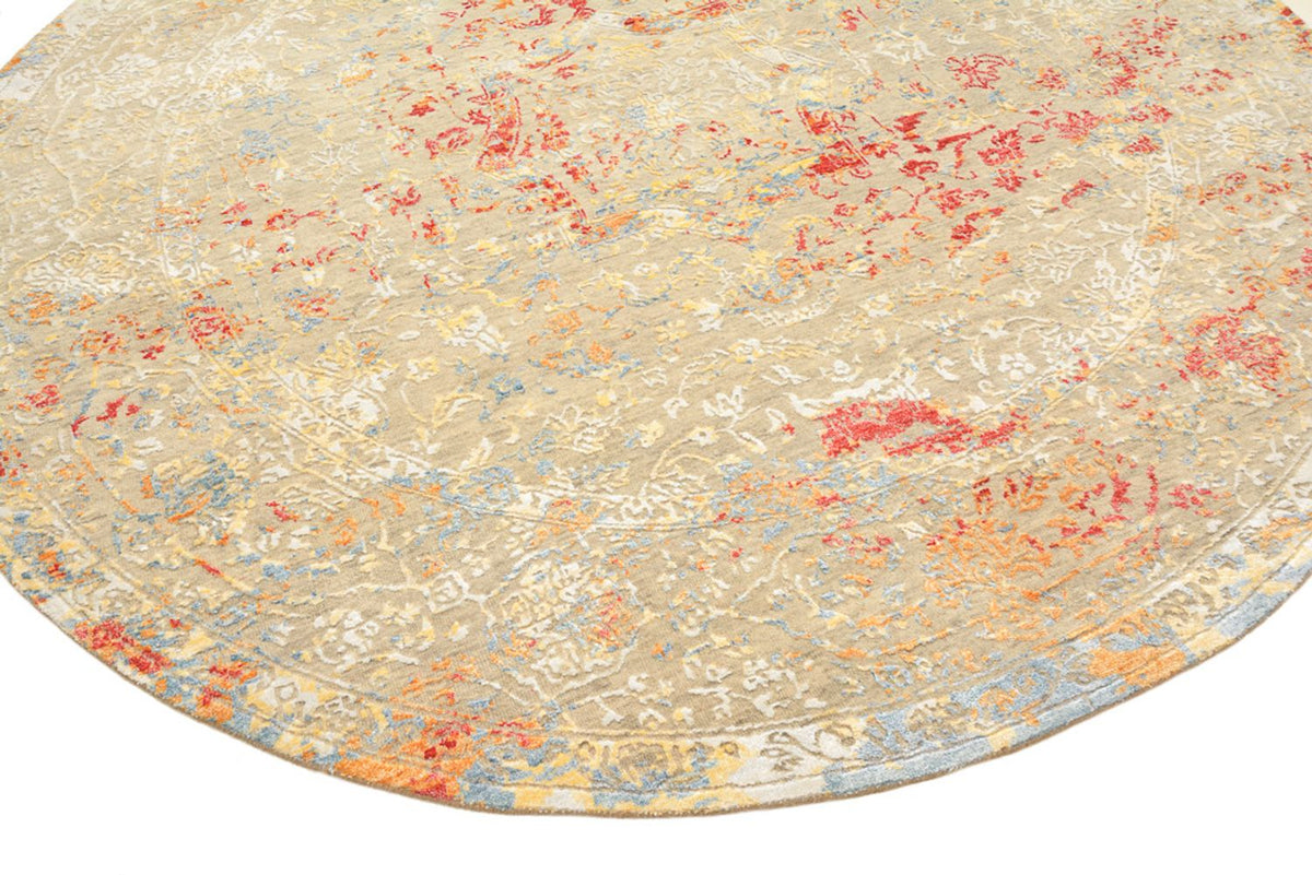 Designerski dywan okrągły  - 204 x 202 cm - piaskowy