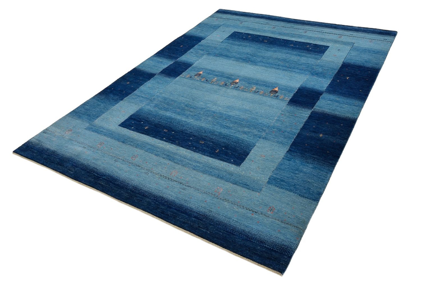 Dywan Gabbeh - Loribaft Indus - 241 x 175 cm - niebieski