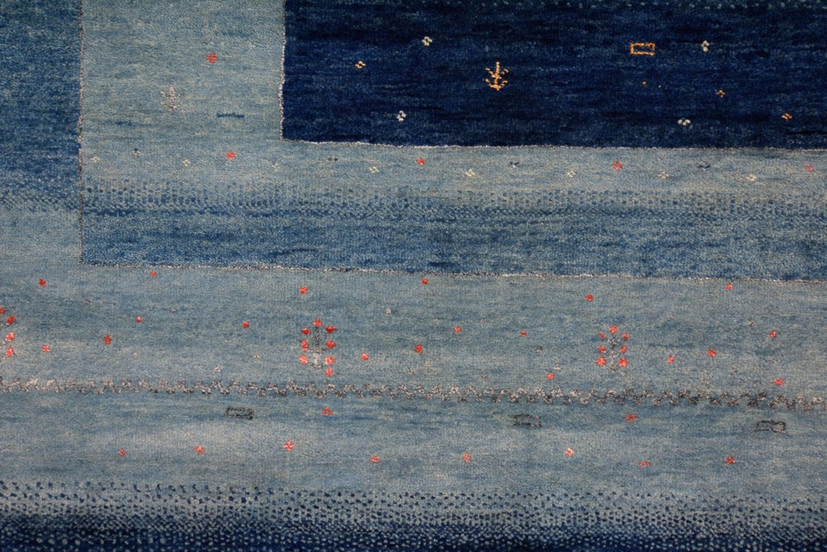 Dywan Gabbeh - Loribaft Indus - 241 x 175 cm - niebieski