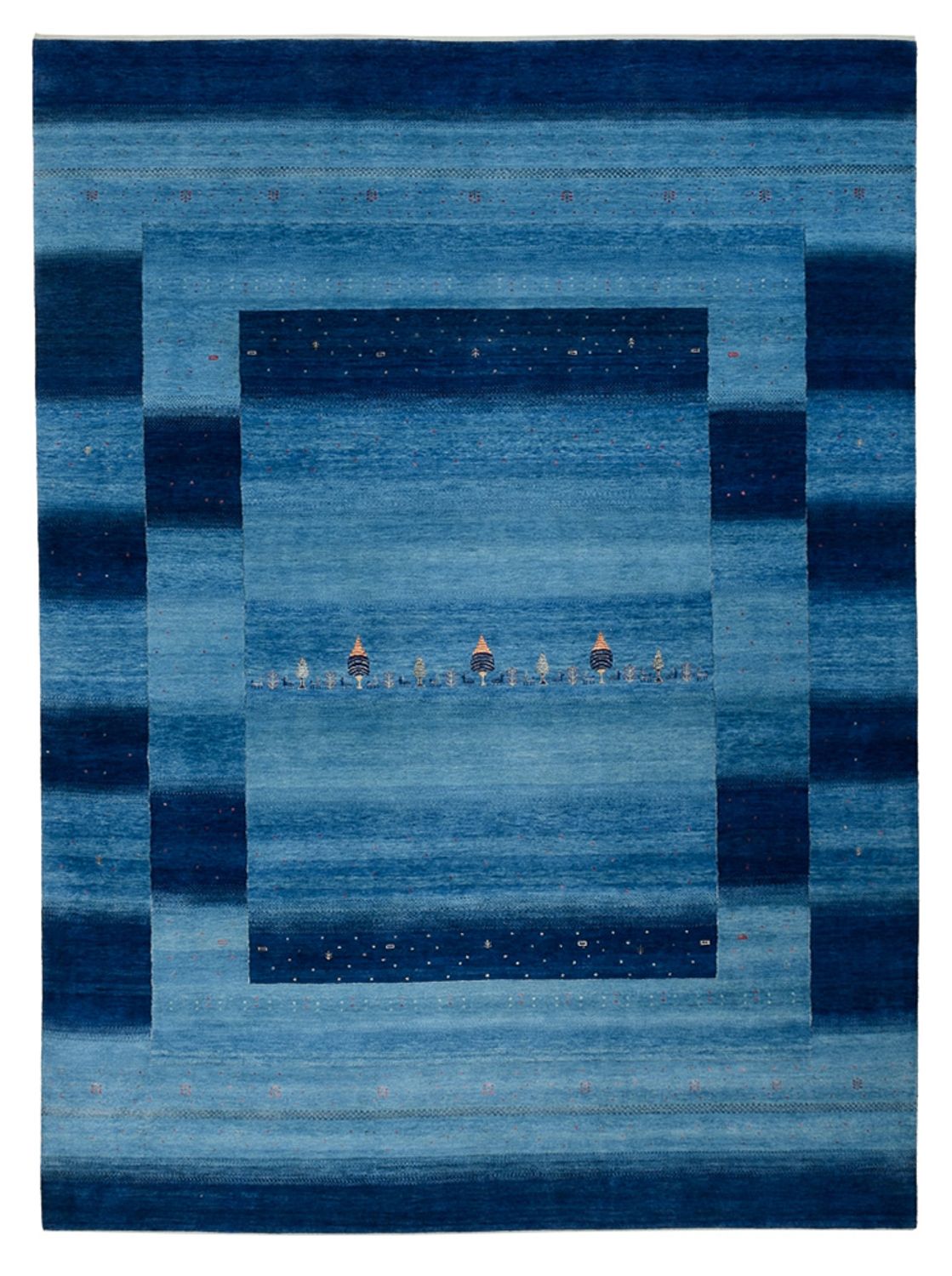 Dywan Gabbeh - Loribaft Indus - 342 x 253 cm - niebieski