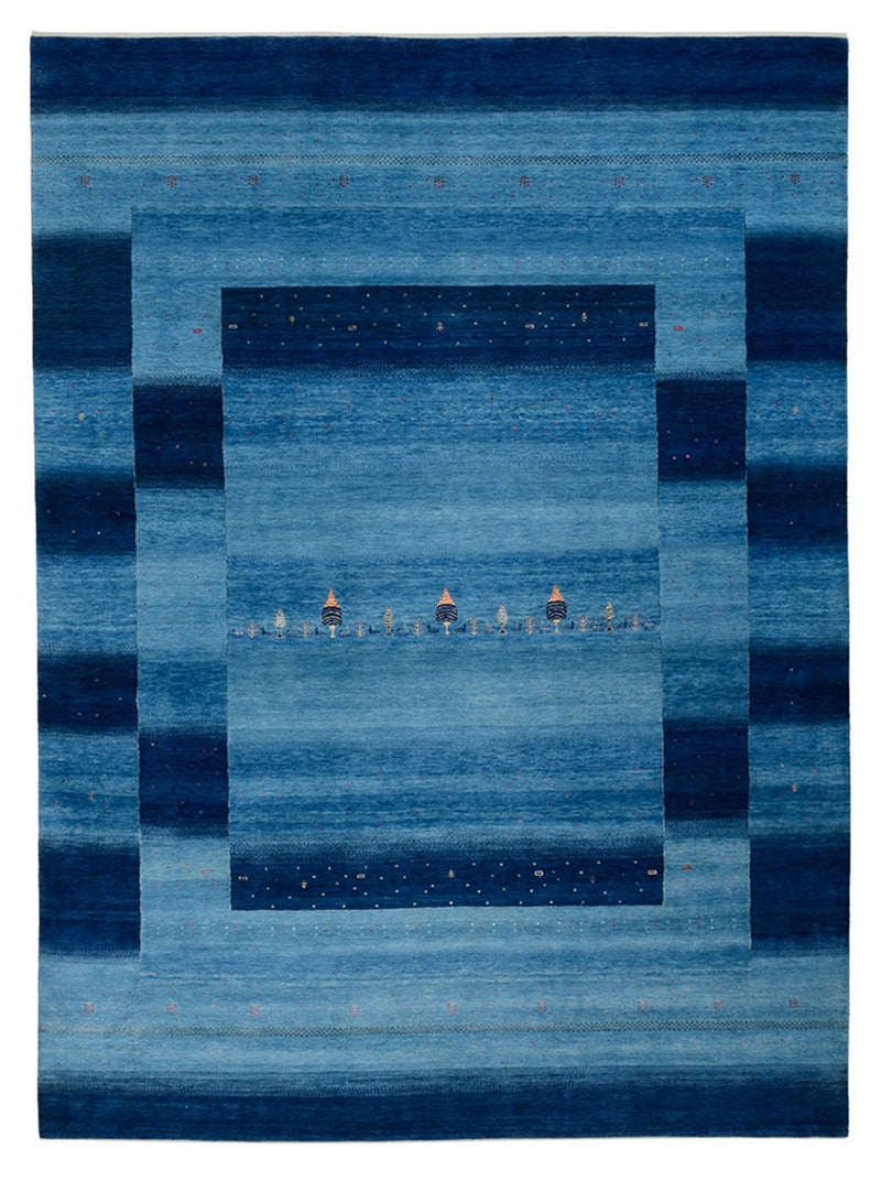 Dywan Gabbeh - Loribaft Indus - 342 x 253 cm - niebieski
