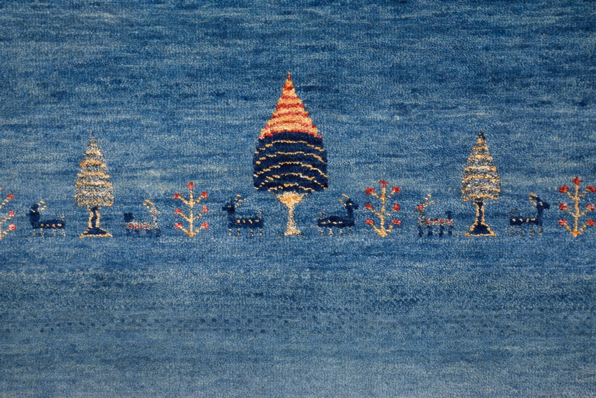 Dywan Gabbeh - Loribaft Indus - 342 x 253 cm - niebieski