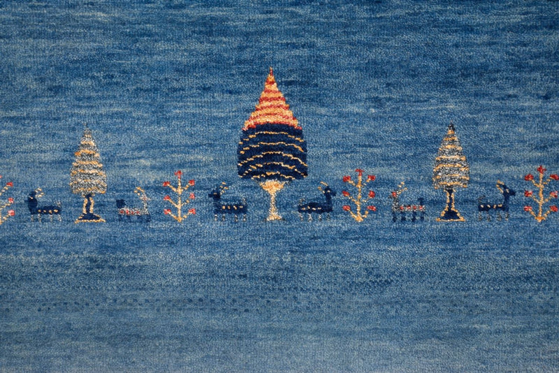 Dywan Gabbeh - Loribaft Indus - 342 x 253 cm - niebieski