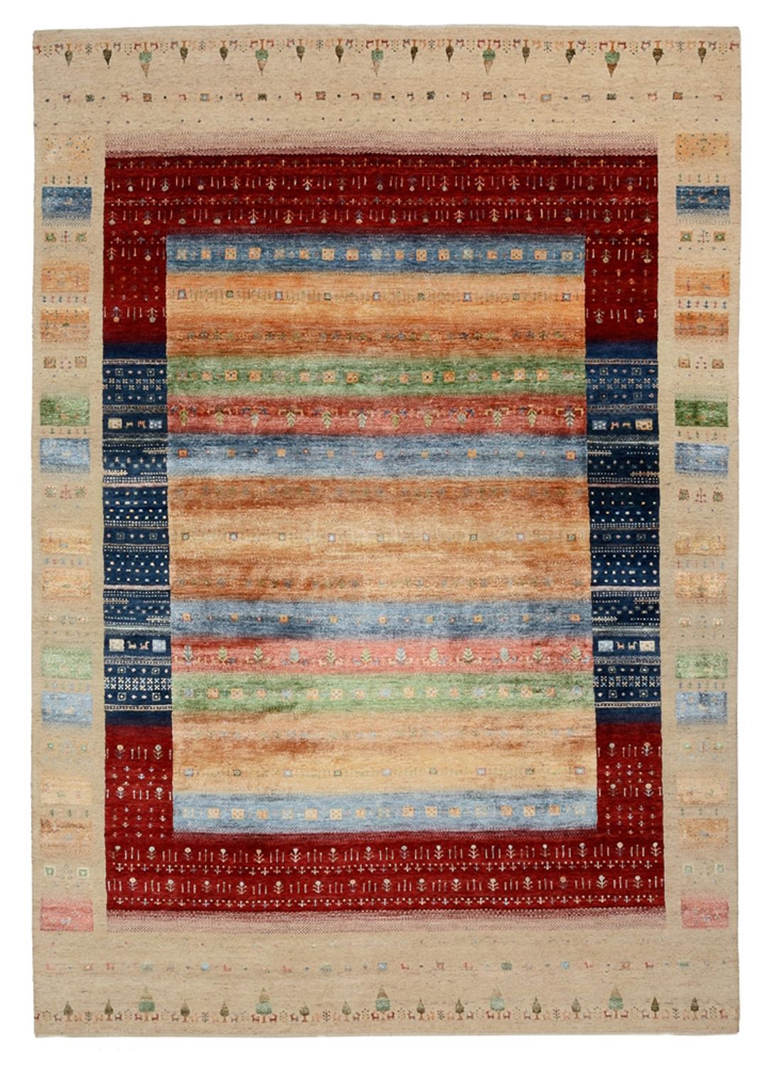 Dywan Gabbeh - Loribaft Indus - 343 x 241 cm - wielokolorowy