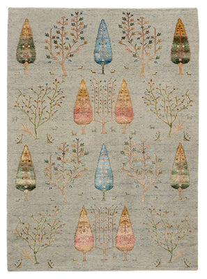 Dywan Gabbeh - Loribaft Indus - 241 x 173 cm - jasnoszary