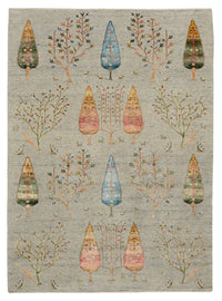 Dywan Gabbeh - Loribaft Indus - 241 x 173 cm - jasnoszary