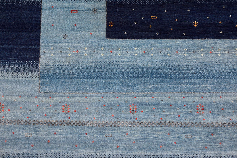 Dywan Gabbeh - Loribaft Indus - 304 x 243 cm - jasnoniebieski