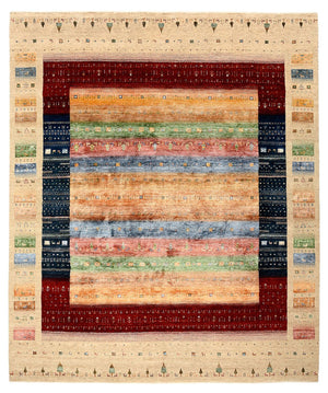 Dywan Gabbeh - Loribaft Indus - 300 x 251 cm - wielokolorowy