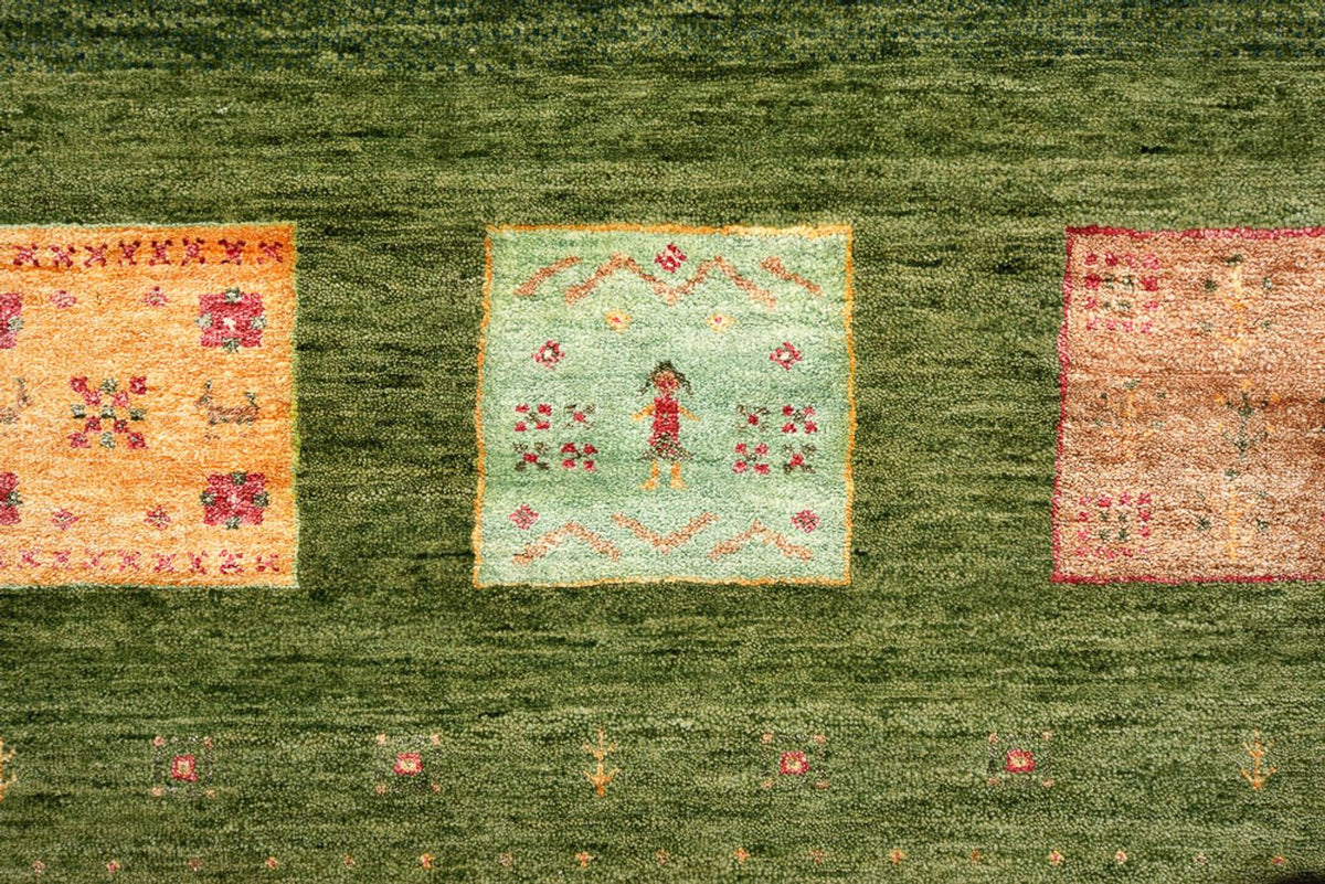 Dywan Gabbeh - Loribaft Indus - 303 x 250 cm - zielona