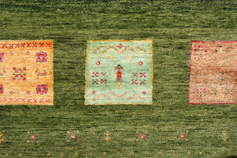 Dywan Gabbeh - Loribaft Indus - 303 x 250 cm - zielona