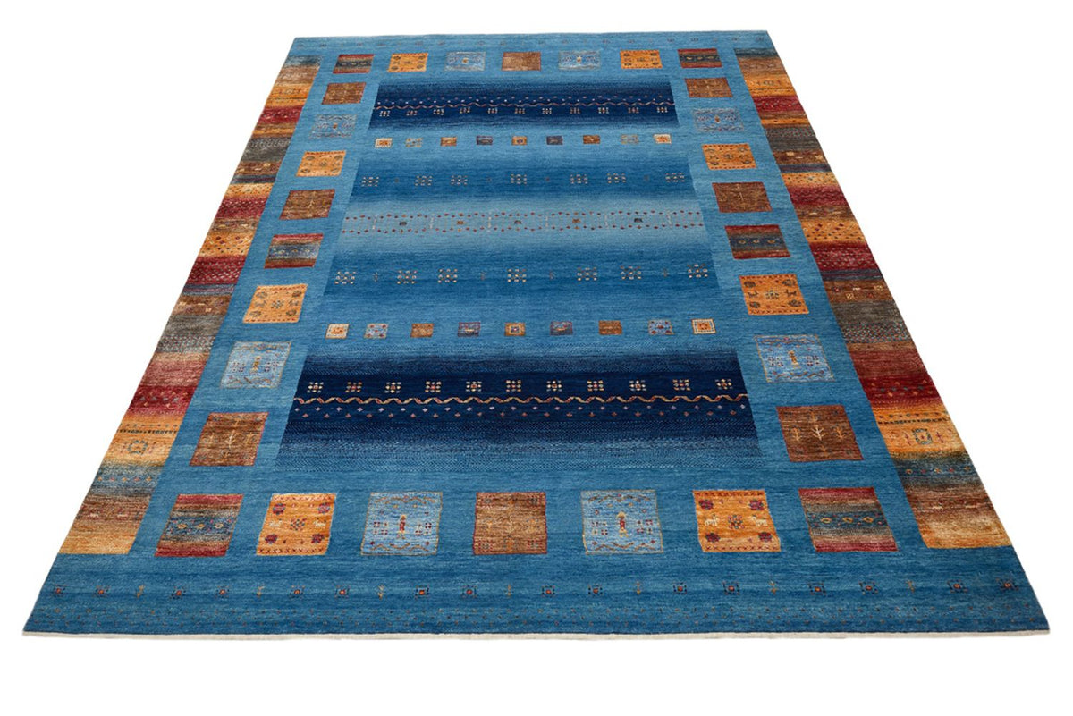 Dywan Gabbeh - Loribaft Indus - 338 x 249 cm - niebieski