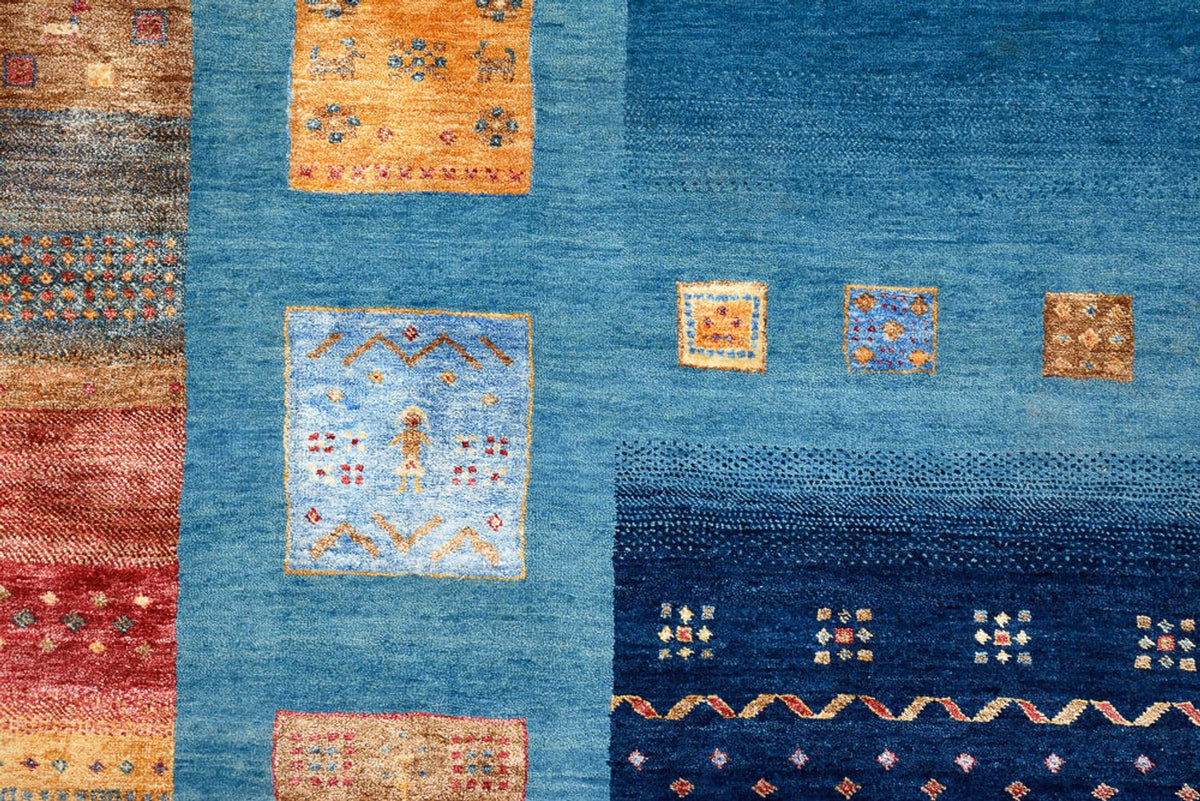 Dywan Gabbeh - Loribaft Indus - 338 x 249 cm - niebieski