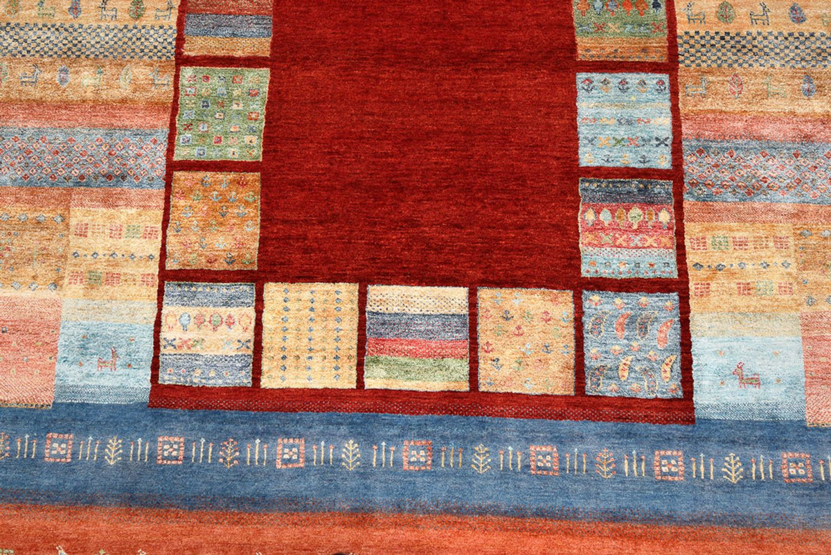 Dywan Gabbeh - Loribaft Indus - 299 x 207 cm - czerwony