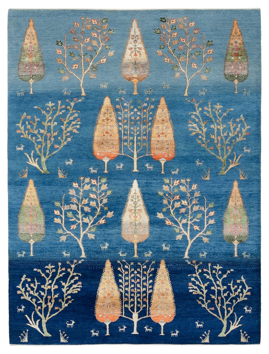 Dywan Gabbeh - Loribaft Indus - 204 x 155 cm - jasnoniebieski