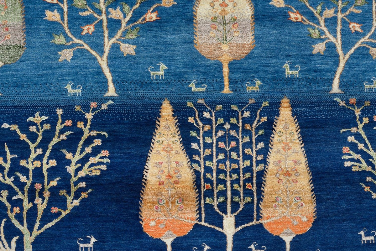 Dywan Gabbeh - Loribaft Indus - 204 x 155 cm - jasnoniebieski