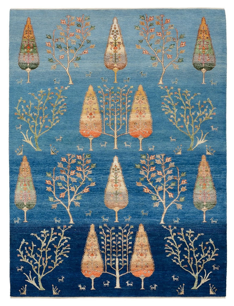 Dywan Gabbeh - Loribaft Indus - 206 x 155 cm - niebieski