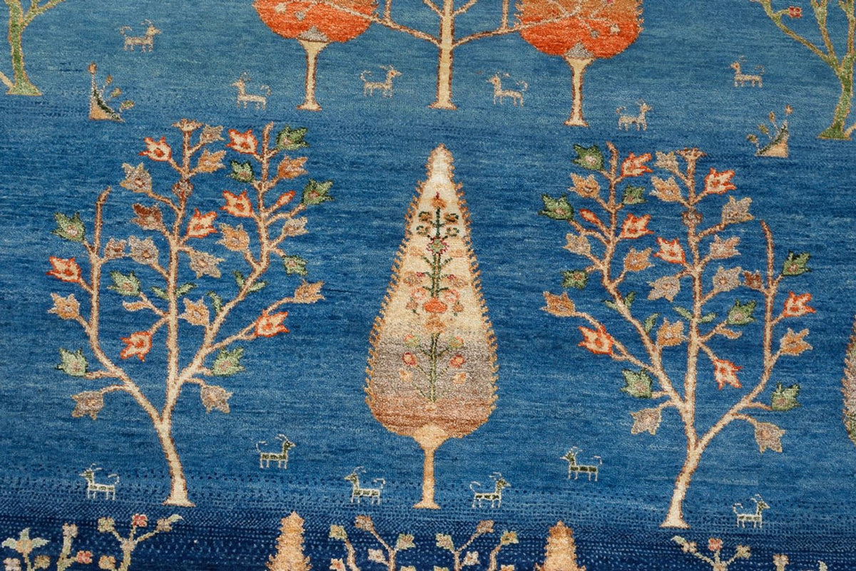 Dywan Gabbeh - Loribaft Indus - 206 x 155 cm - niebieski