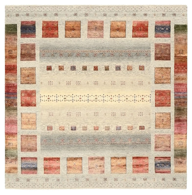 Dywan Gabbeh - Loribaft Indus kwadratowy  - 205 x 204 cm - kremowy