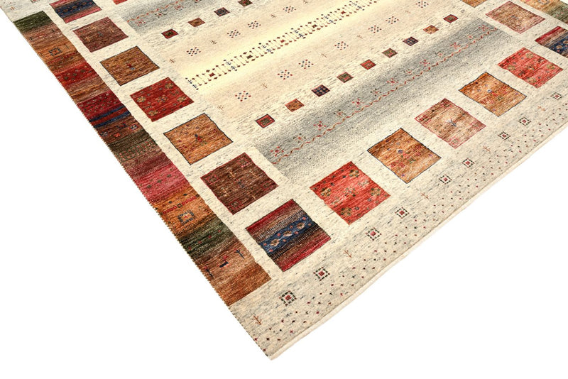 Dywan Gabbeh - Loribaft Indus kwadratowy  - 205 x 204 cm - kremowy