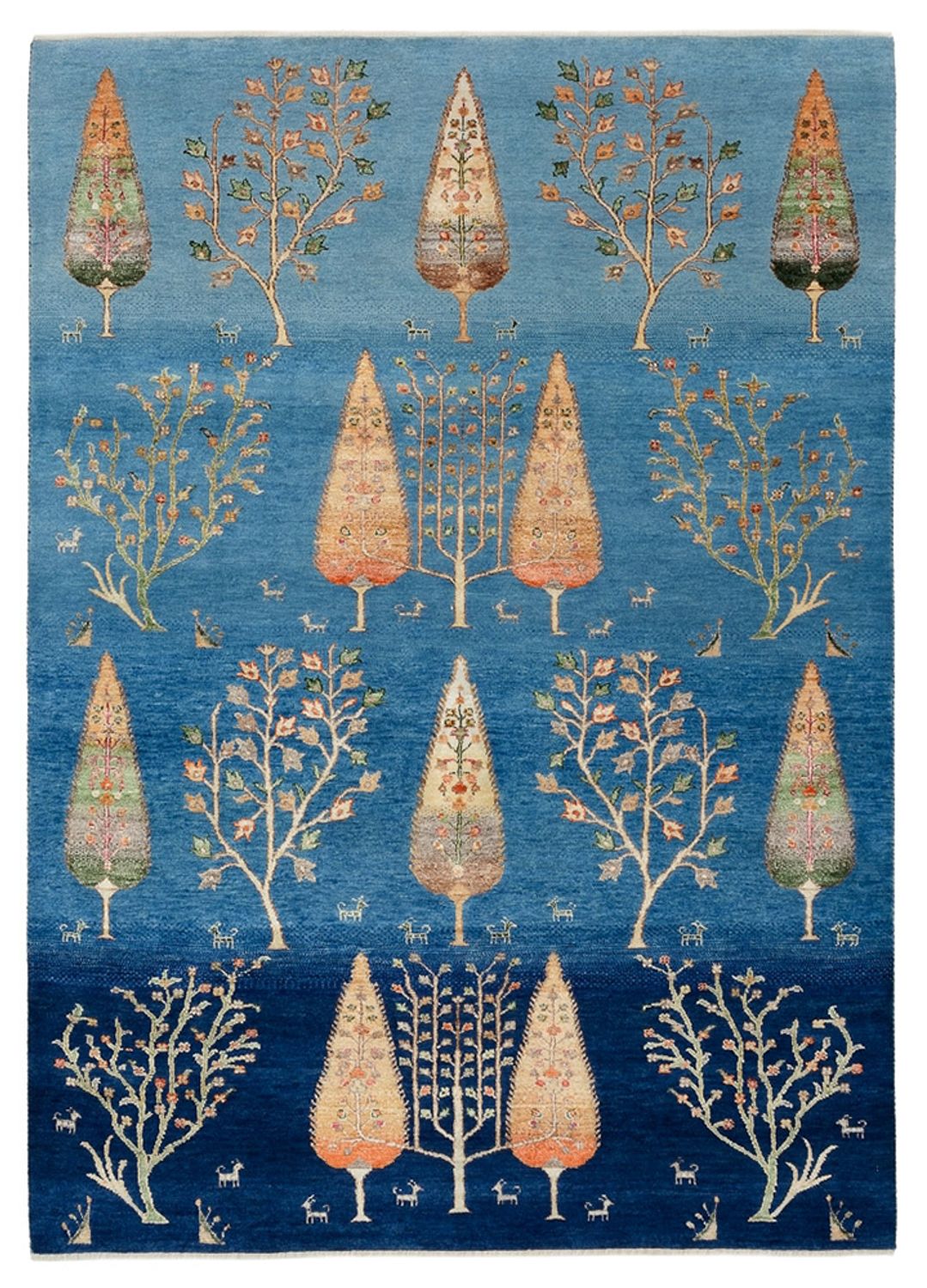 Dywan Gabbeh - Loribaft Indus - 206 x 150 cm - niebieski