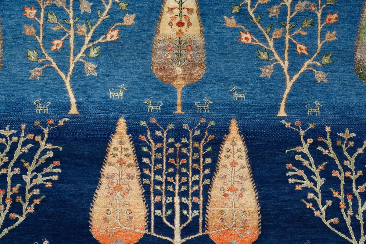 Dywan Gabbeh - Loribaft Indus - 206 x 150 cm - niebieski