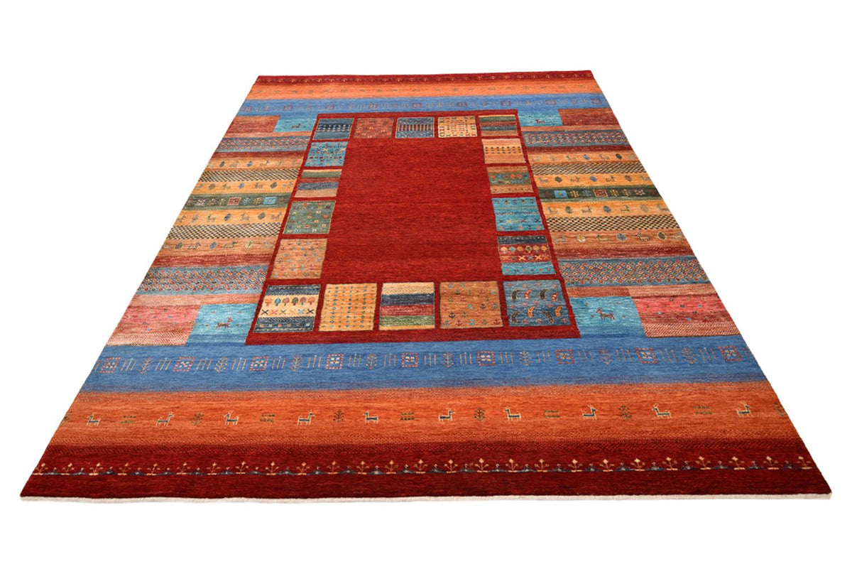 Dywan Gabbeh - Loribaft Indus - 249 x 206 cm - czerwony