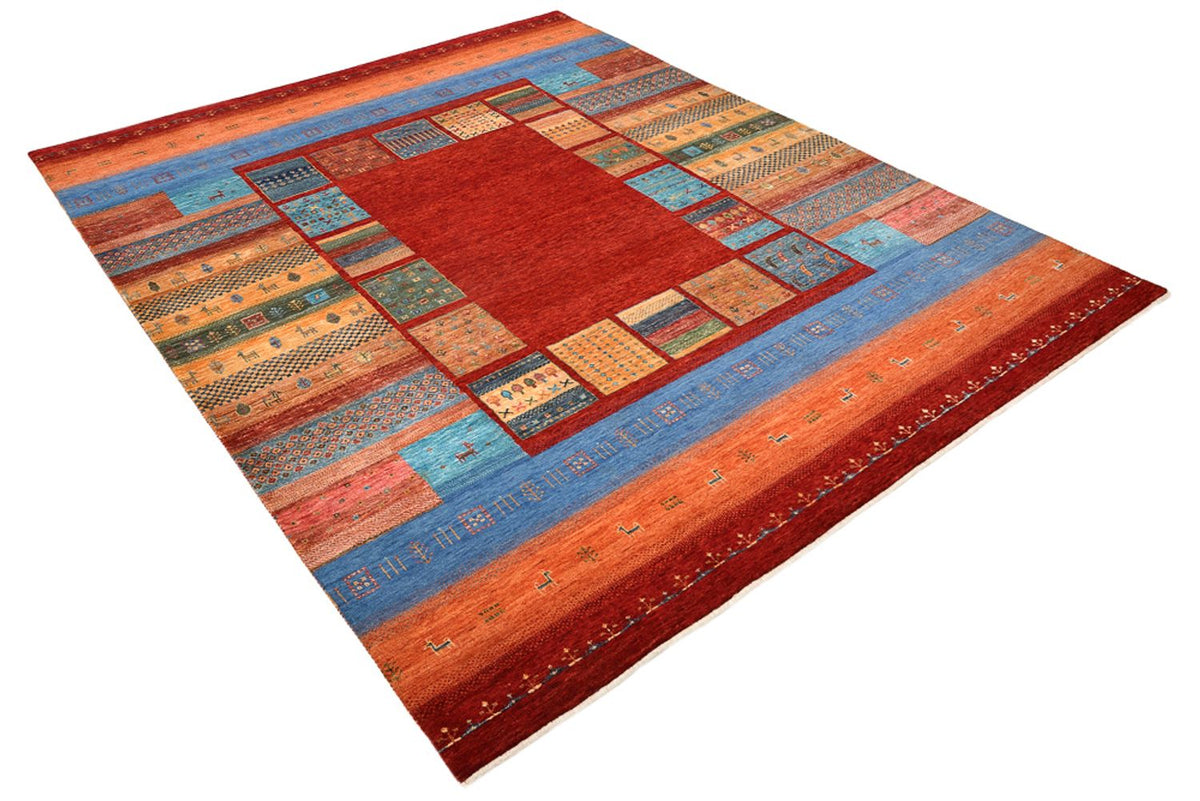Dywan Gabbeh - Loribaft Indus - 249 x 206 cm - czerwony