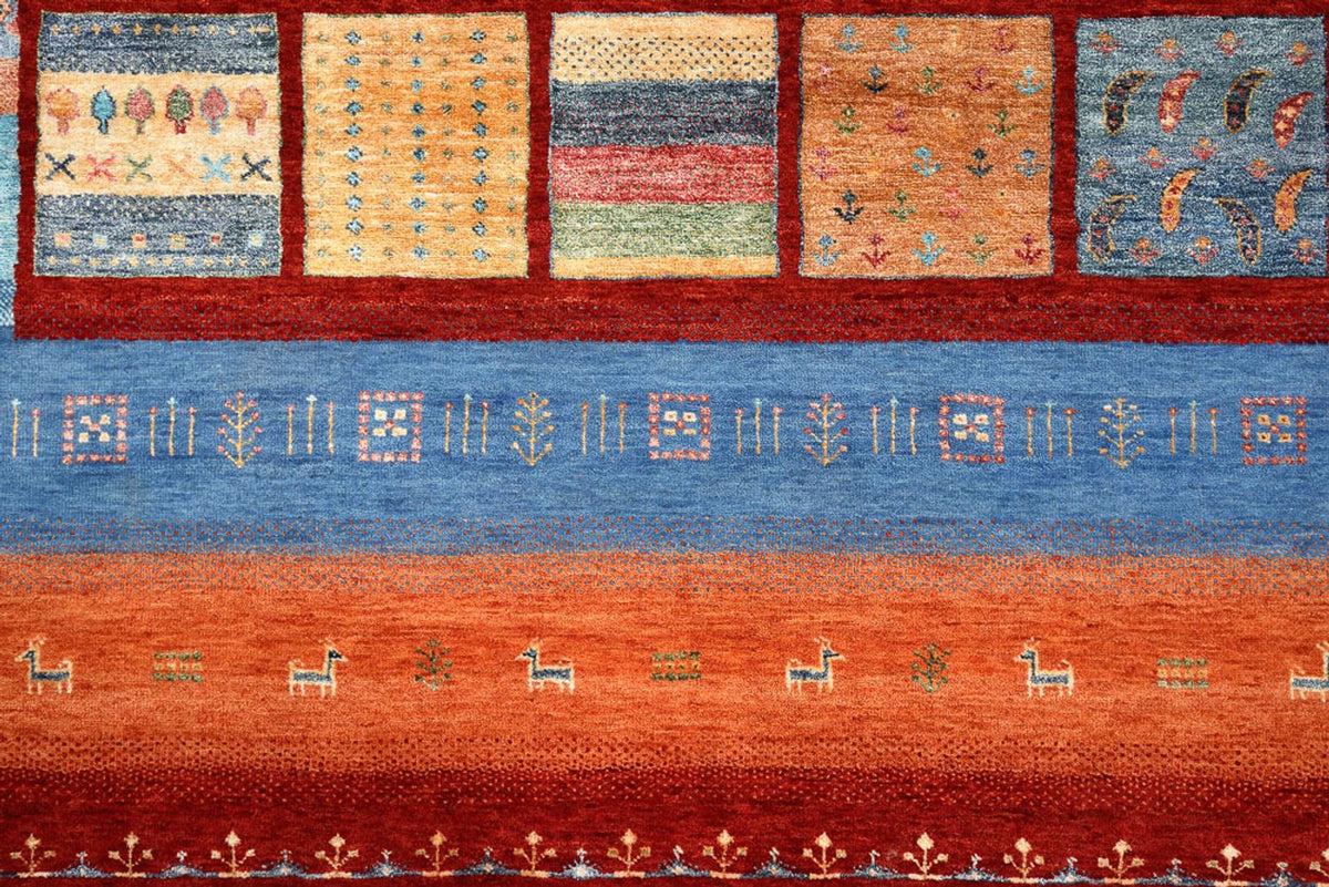 Dywan Gabbeh - Loribaft Indus - 249 x 206 cm - czerwony