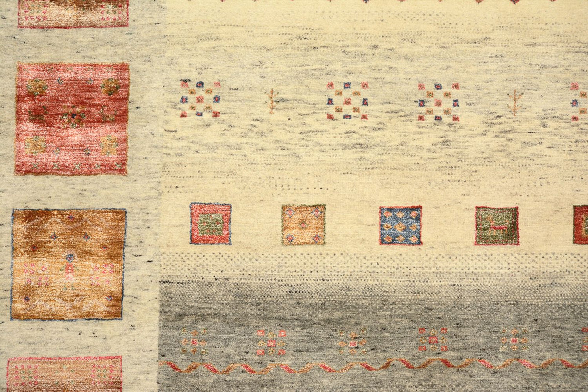 Dywan Gabbeh - Loribaft Indus kwadratowy  - 254 x 251 cm - jasny beż