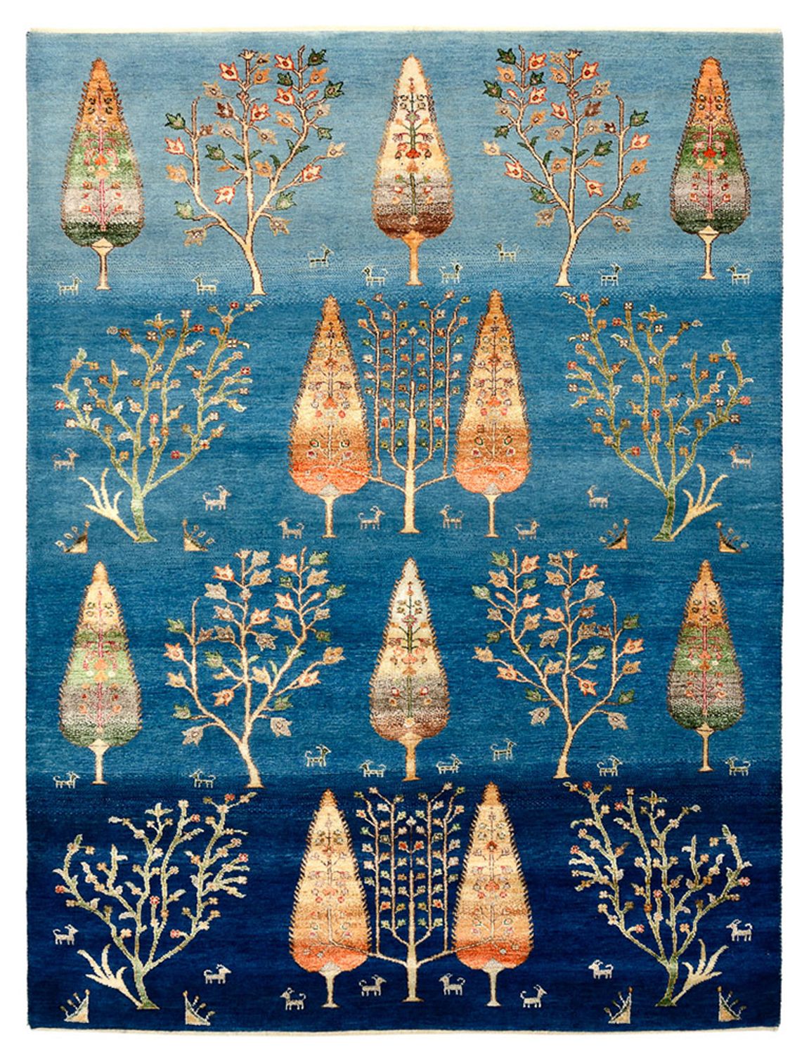 Dywan Gabbeh - Loribaft Indus - 203 x 155 cm - morski błękit