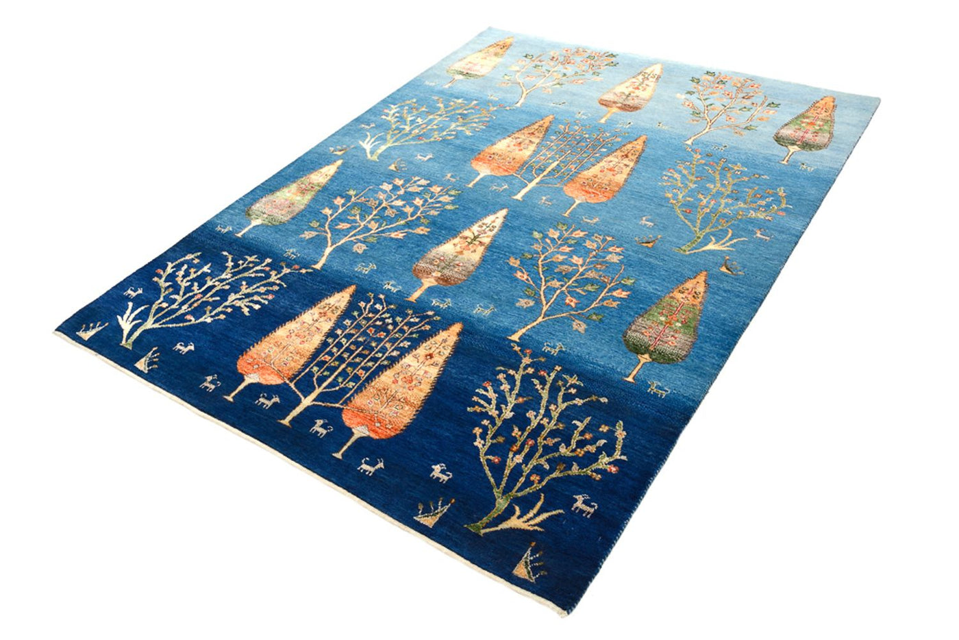 Dywan Gabbeh - Loribaft Indus - 203 x 155 cm - morski błękit