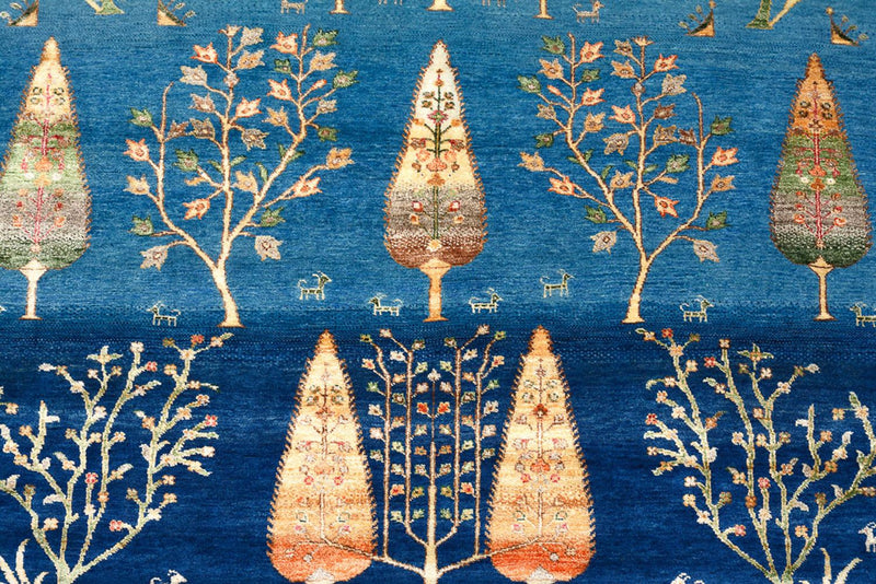 Dywan Gabbeh - Loribaft Indus - 203 x 155 cm - morski błękit